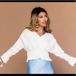 NWT White v-neck top